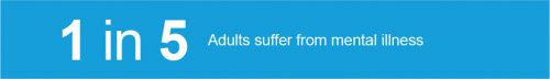 1 in 5 79% 3 in 5 20% 7 in 10 Approximate number of adults that meet the CDC’s physical activity guidelines Adults suffer from mental illness