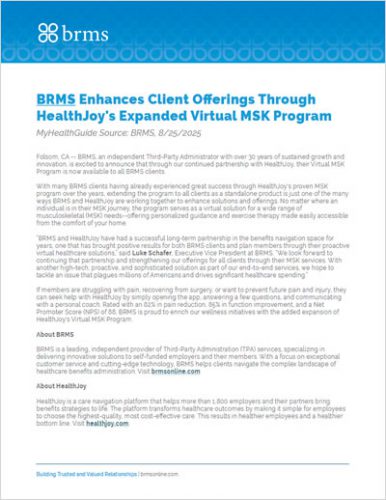 MSK Press Release